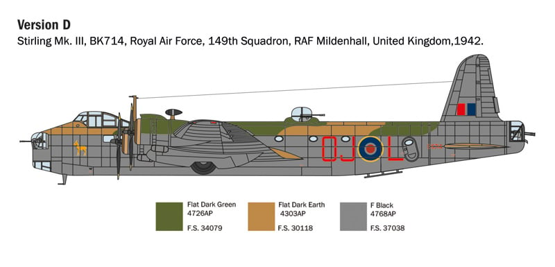 Italeri 1/72 Short Stirling Mk.III New Parts # 1462