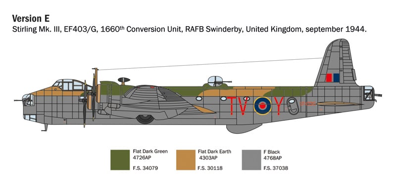 Italeri 1/72 Short Stirling Mk.III New Parts # 1462