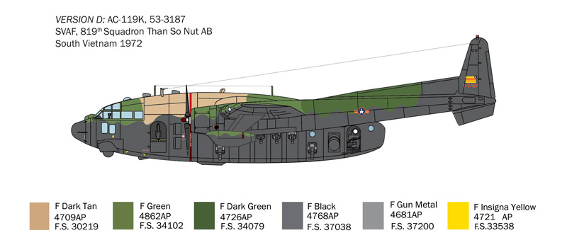 Italeri 1/72 Fairchild AC-119 Stinger # 1468 