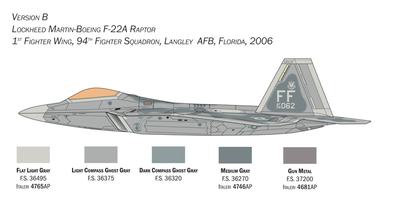 Italeri 1/48 Lockheed-Martin F-22 Raptor # 2822