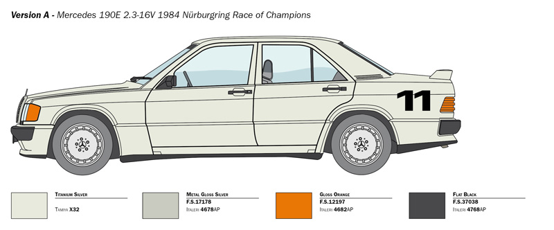 Italeri 1/24 Mercedes-Benz 190e 1984 Nürburgring Race Of Champions # 3624