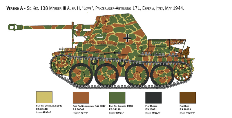 Italeri 1/35 Sd.Kfz.138 Ausf.H Marder III # 6566