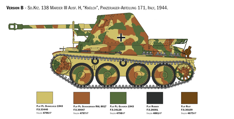 Italeri 1/35 Sd.Kfz.138 Ausf.H Marder III # 6566