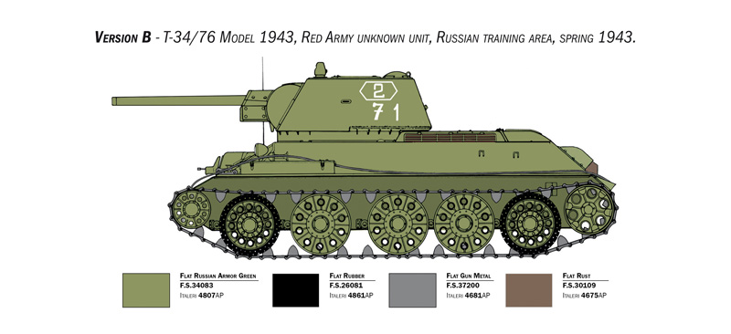 Italeri 1/35 Soviet T-34/76 Model 43 # 6570