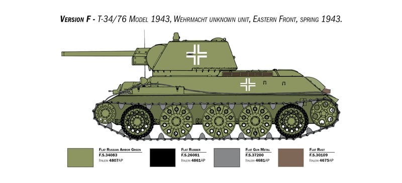 Italeri 1/35 Soviet T-34/76 Model 43 # 6570