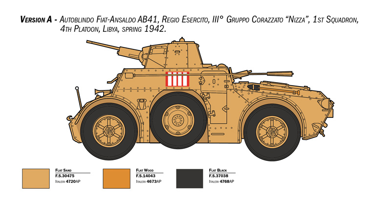 Italeri 1/35 Autoblinda AB41 with Bersaglieri Italian Infantry # 6591