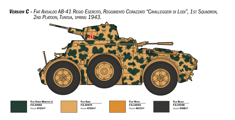 Italeri 1/35 Autoblinda AB41 with Bersaglieri Italian Infantry # 6591