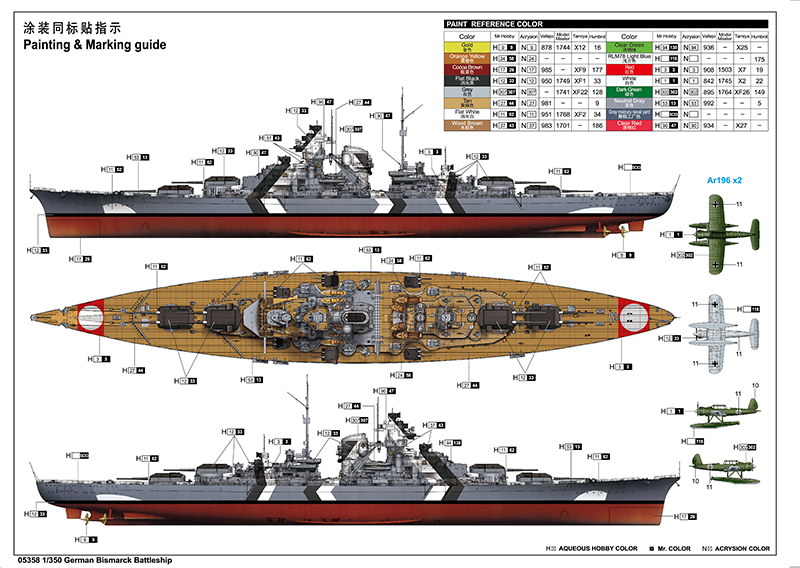 Trumpeter 1/350 Bismarck German Battleship # 05358