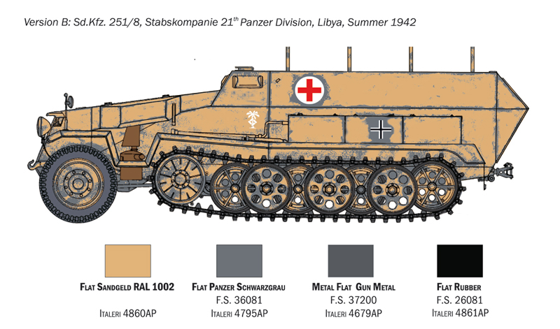 Italeri 1/72 Sd.Kfz.251/8 Ausf.C Ambulance # 7077