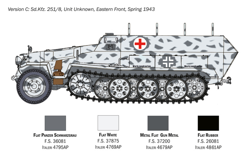 Italeri 1/72 Sd.Kfz.251/8 Ausf.C Ambulance # 7077