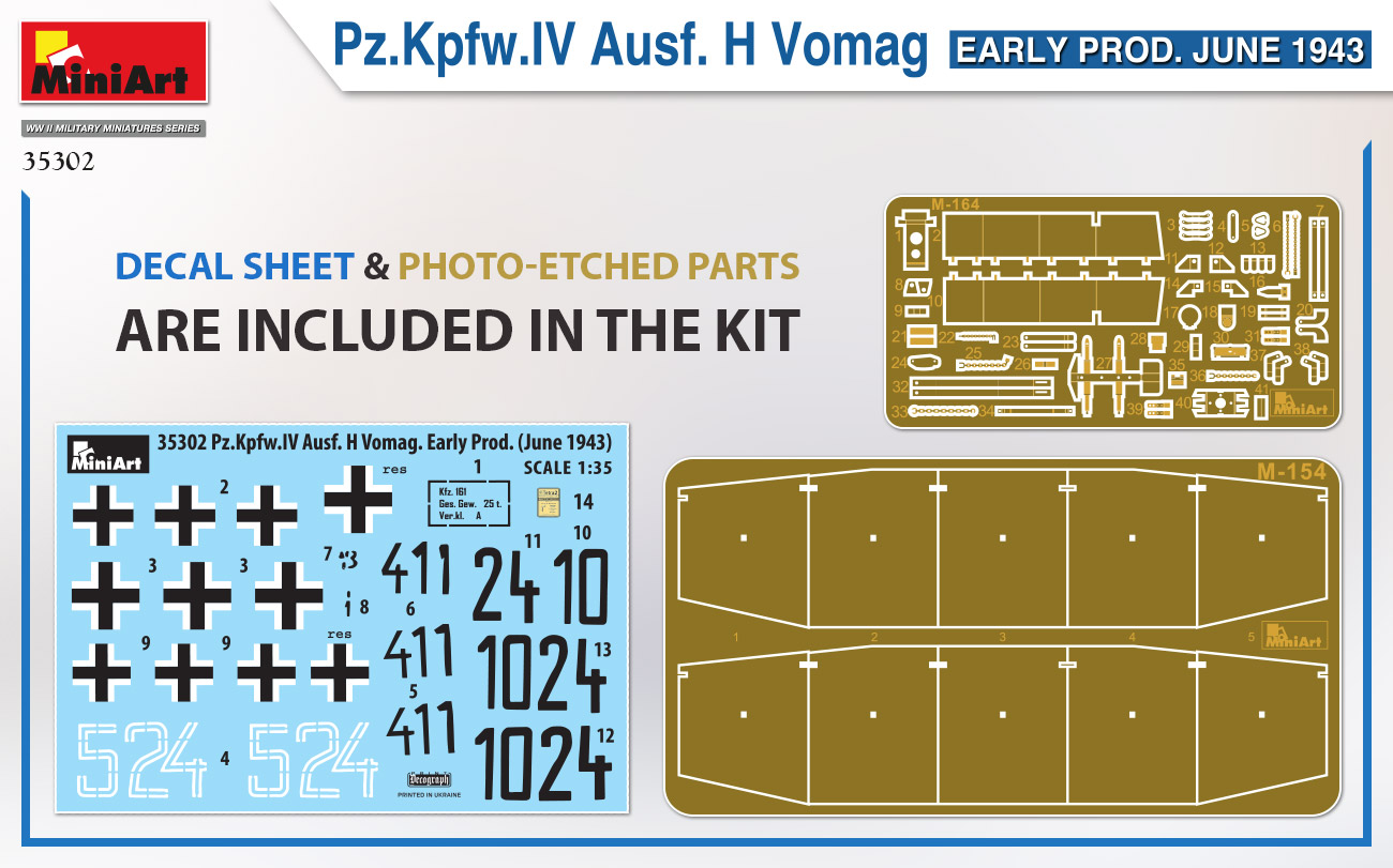 Miniart 1/35 Pz.Kpfw.IV Ausf. H Vomag Early Prod # 35302