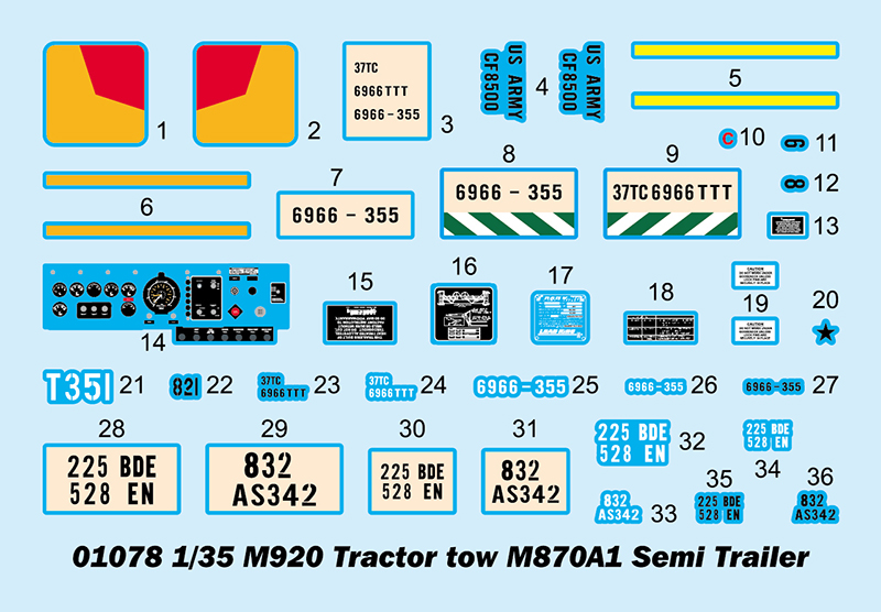 Trumpeter 1/35 M920 Tractor towing M870A1 Semi-trailer # 01078