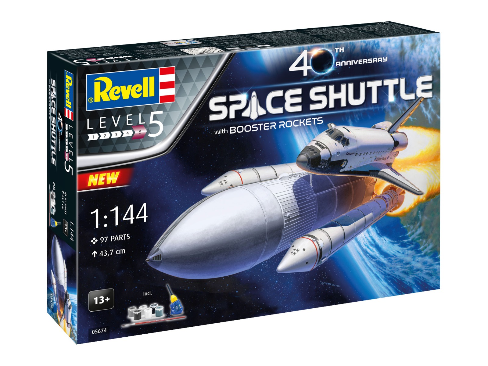 Revell 1/144 Space Shuttle & Booster 40th Anniversary Gift Set # 05674