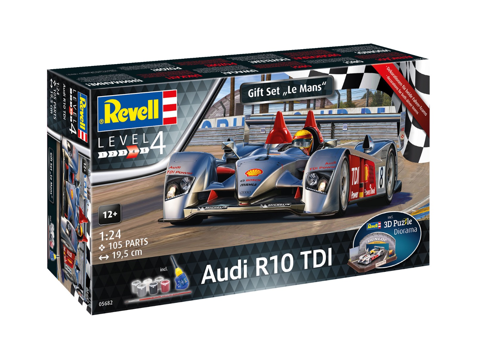 Revell 1/24 Audi R10 TDI Le Mans & 3D Puzzle Gift Set # 05682