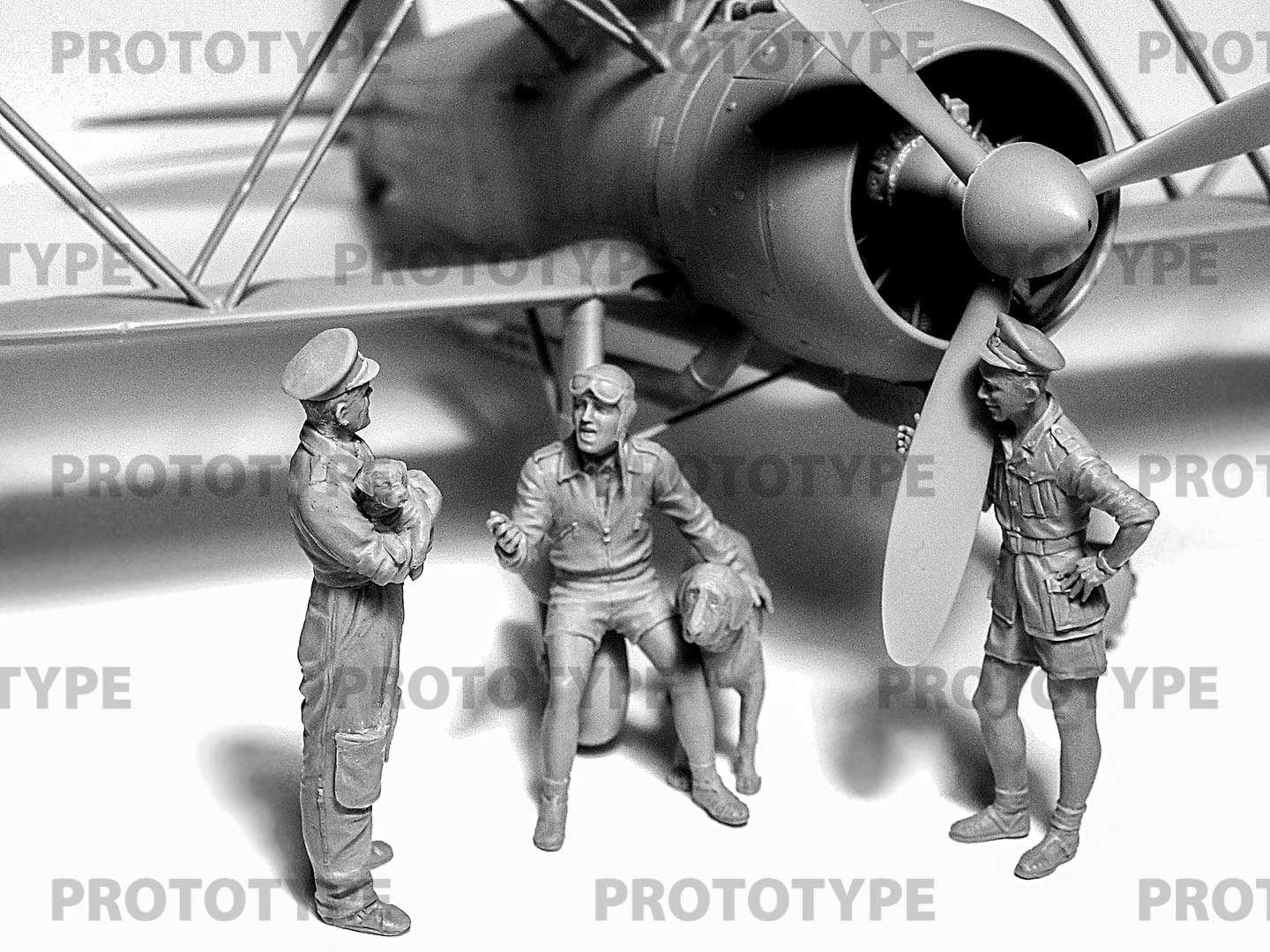 ICM 1/32 Fiat CR.42 Falco with Italian Pilots in tropical uniform # 32025