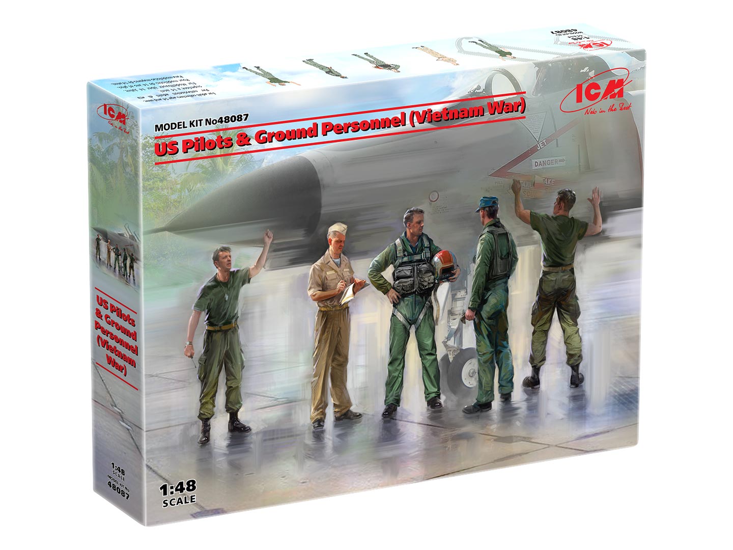 ICM 1/48 US Pilots & Ground Personnel (Vietnam War) (5 figures) (100% new molds) # 48087