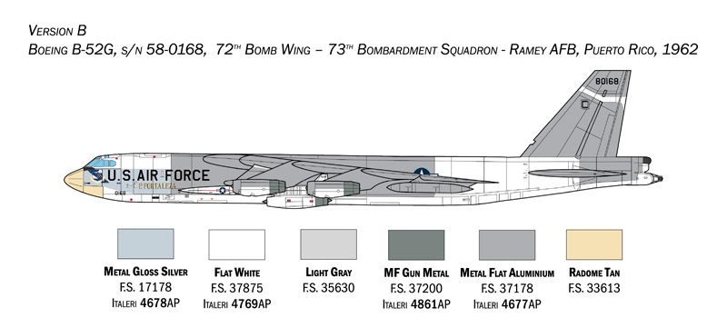 Italeri 1/72 B-52G Stratofortress Early version with Hound Dog Missiles # 1451