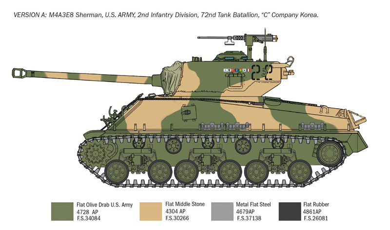 Italeri 1/35 Sherman M4A3E8 Korean War # 6586