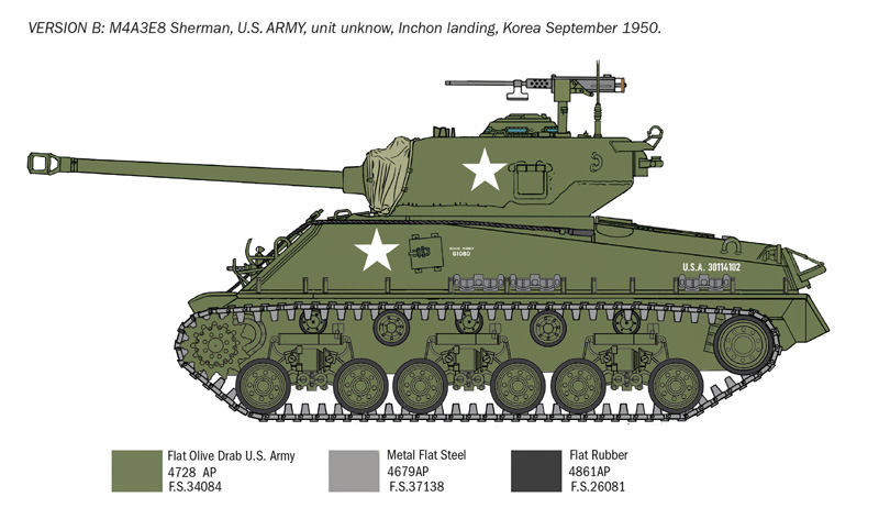 Italeri 1/35 Sherman M4A3E8 Korean War # 6586