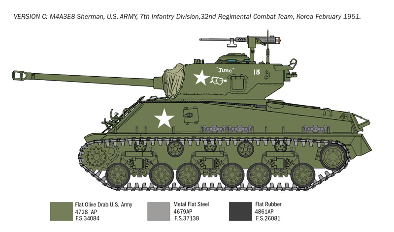 Italeri 1/35 Sherman M4A3E8 Korean War # 6586