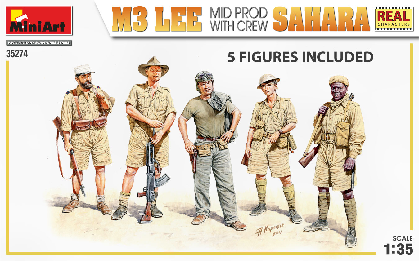 Miniart 1/35 M3 Lee Mid Prod. Sahara w/ Crew # 35274