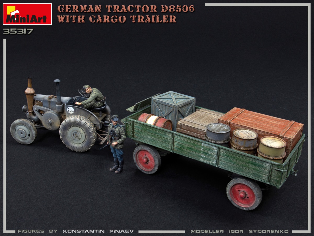 Miniart 1/35 German Tractor D8506 with Cargo Trailer # 35317