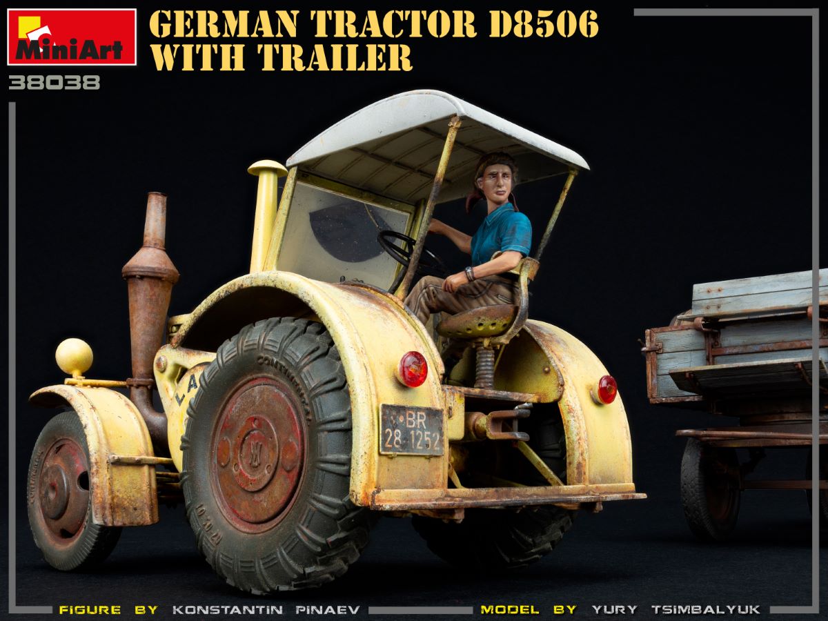 Miniart 1/35 German Tractor D8506 with Trailer # 38038