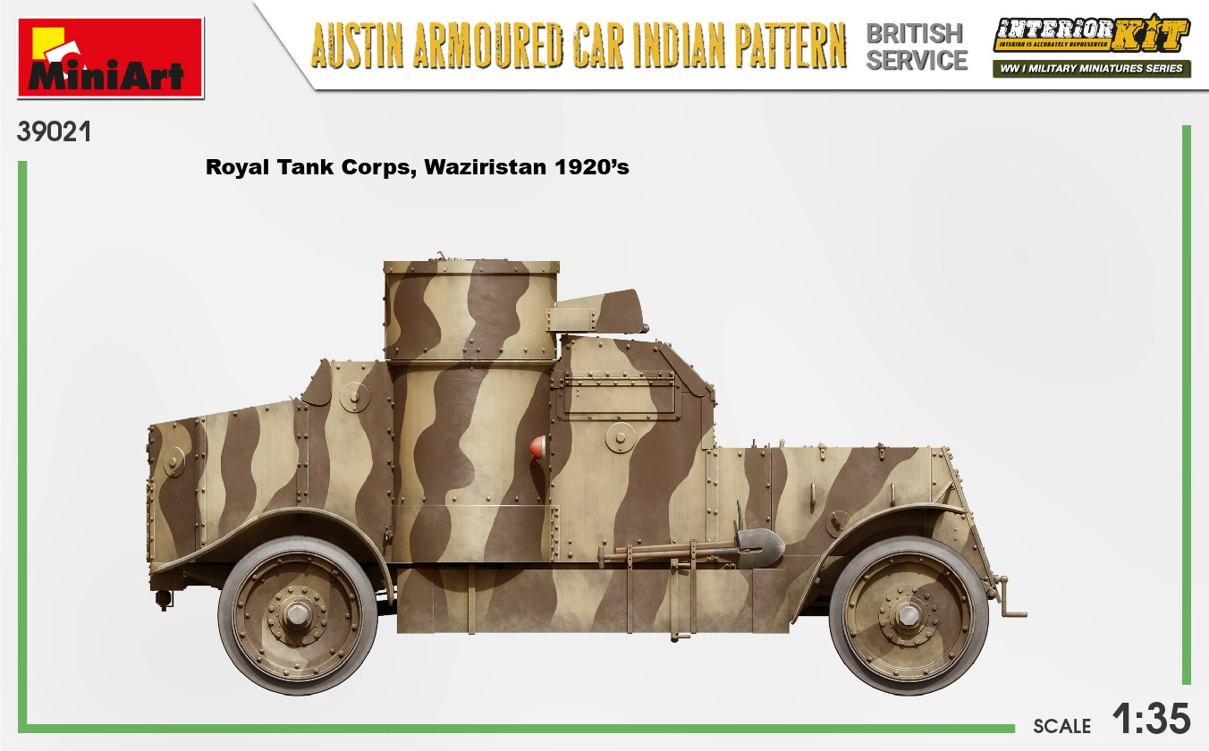 Miniart 1/35 Austin Armored Car WWI (Indian / British) # 39021