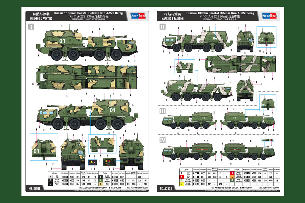 Hobbyboss 1/72 Russian 130mm Coastal Defense A-222 Bereg # 82938