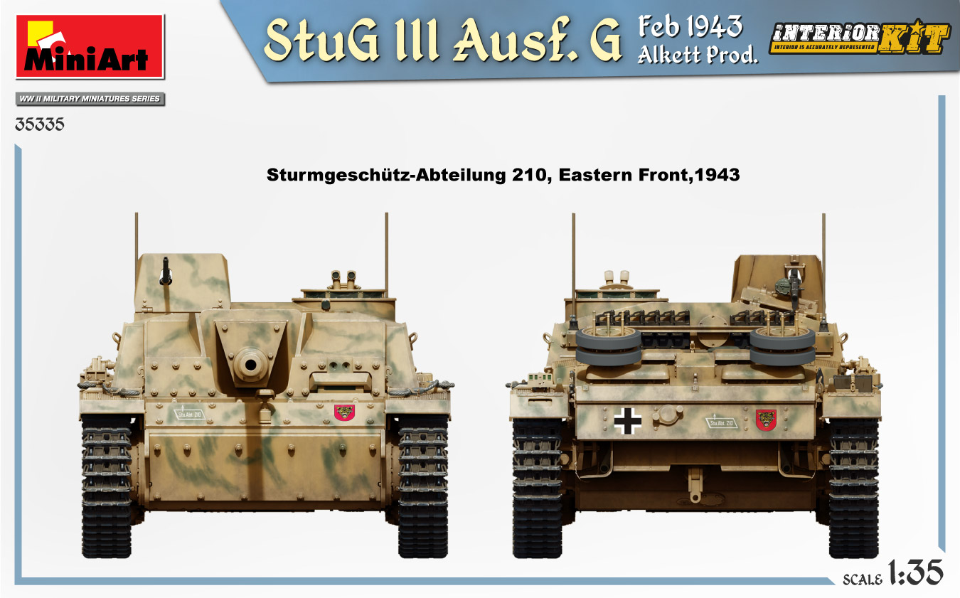 Miniart 1/35 StuG III Ausf G Feb 1943 Alkett Prod, Int Kit # 35335