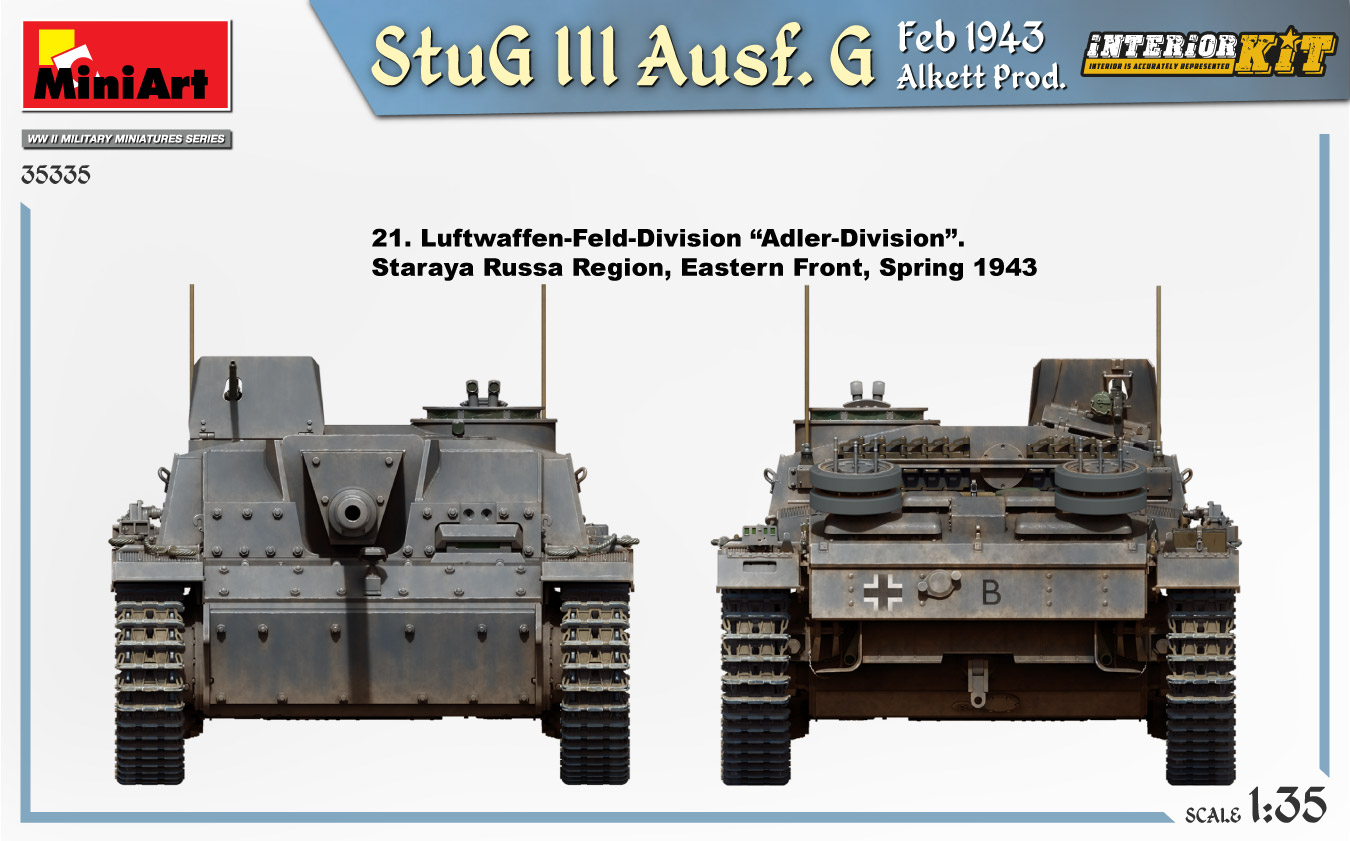 Miniart 1/35 StuG III Ausf G Feb 1943 Alkett Prod, Int Kit # 35335