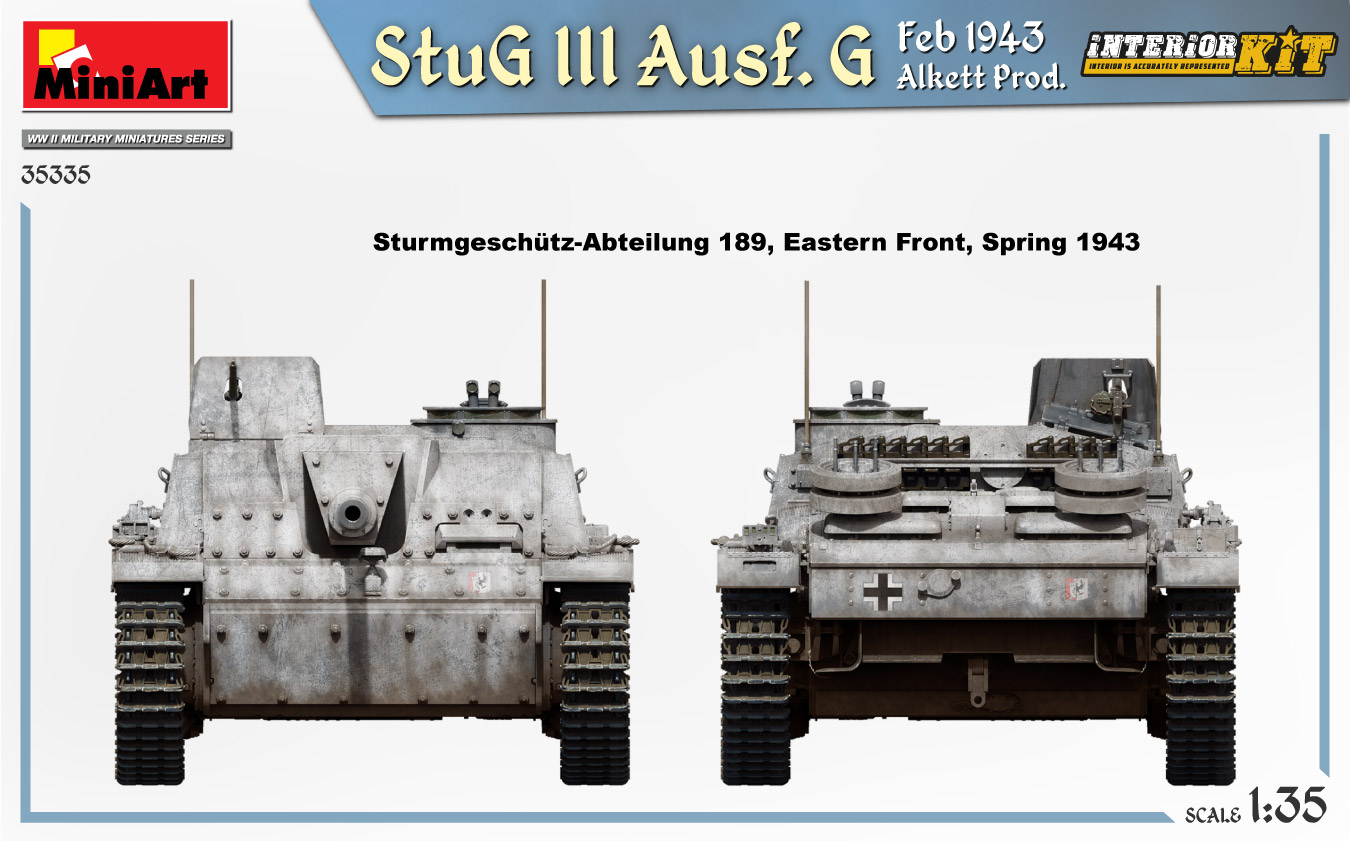 Miniart 1/35 StuG III Ausf G Feb 1943 Alkett Prod, Int Kit # 35335