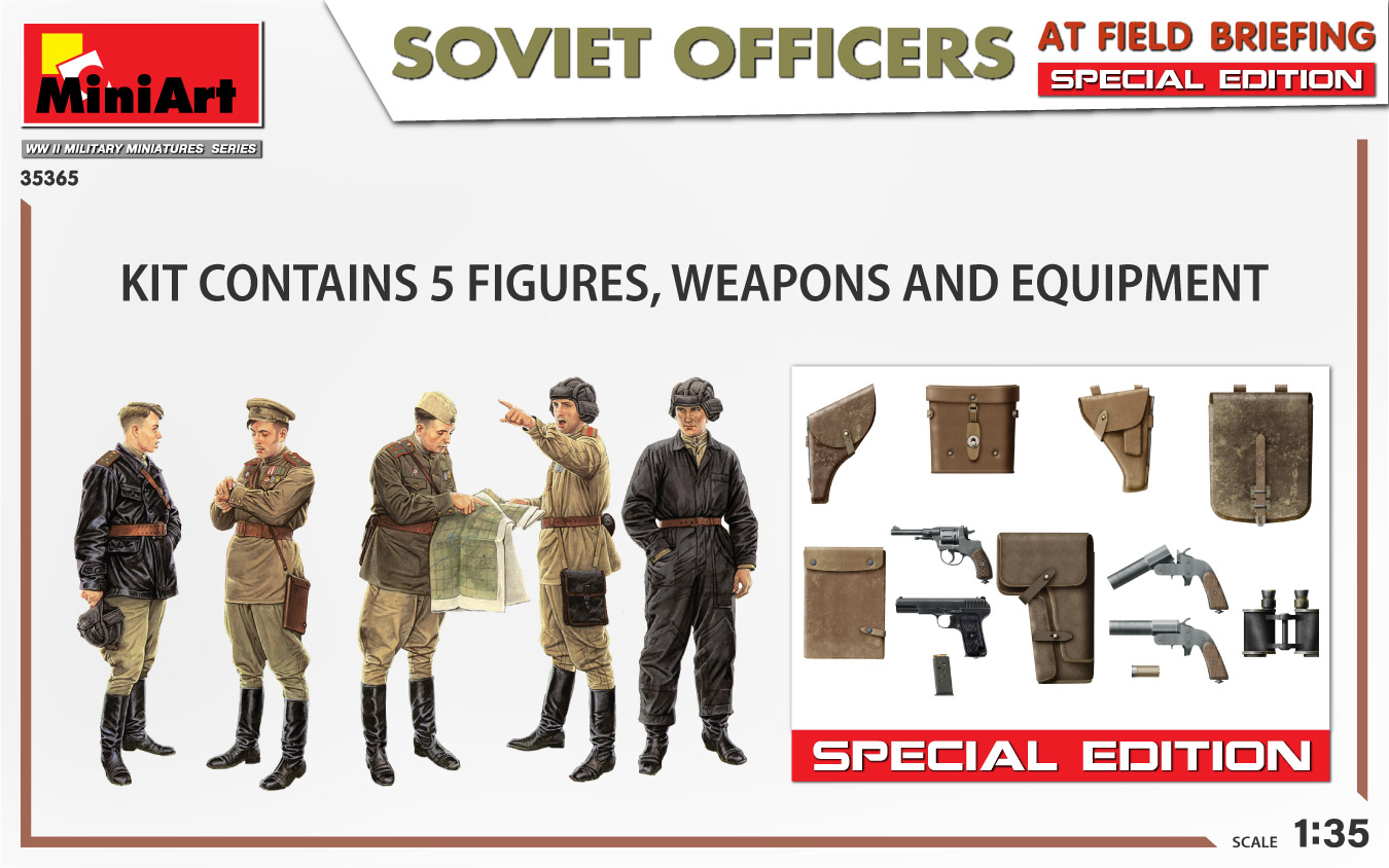 Miniart 1/35 Soviet Officers at Field Briefing - Special Ed # 35365