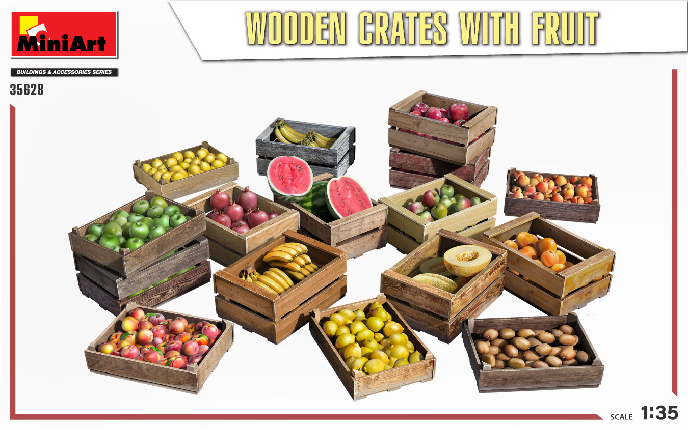 Miniart 1/35 Wooden Crates with Fruit # 35628