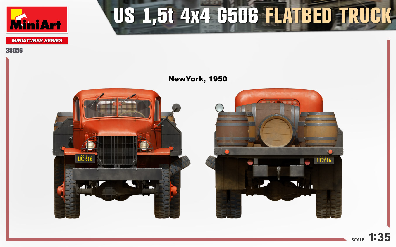 Miniart 1/35 US 1,5t 4x4 G506 Flatbed Truck # 38056