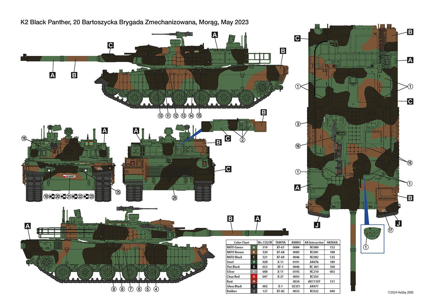 Hobby 2000 1/35 K2 'Black Panther' Polish Army MBT # 35006