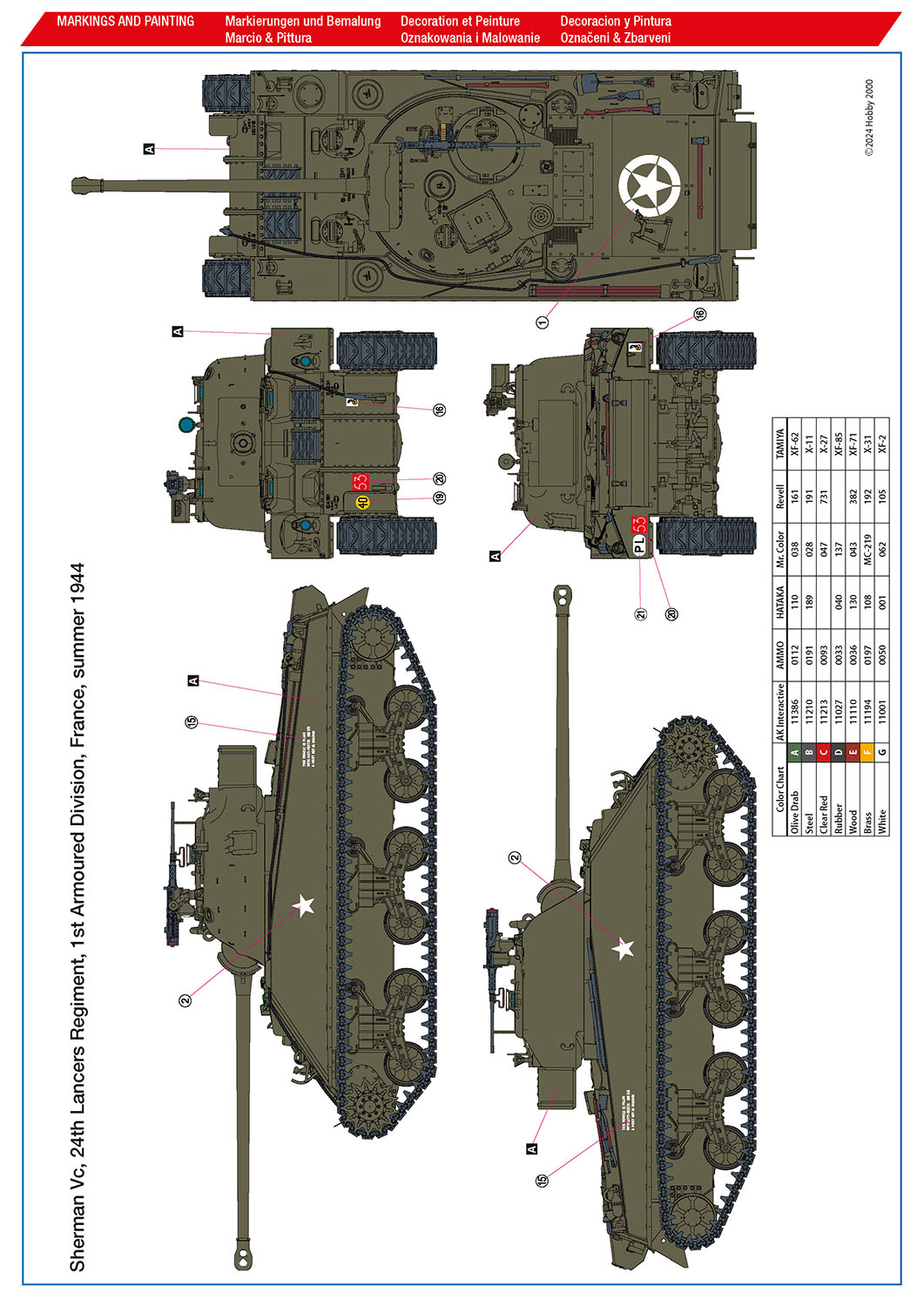 Hobby 2000 1/35 Sherman Vc 'Firefly' Polish 1st Armoured Division # 35008