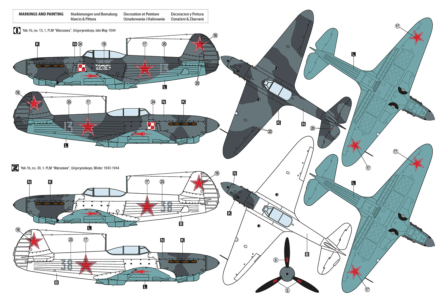 Hobby 2000 1/48 Yakovlev Yak-1b 1. PLM "Warszawa" 1944-45 # 48033