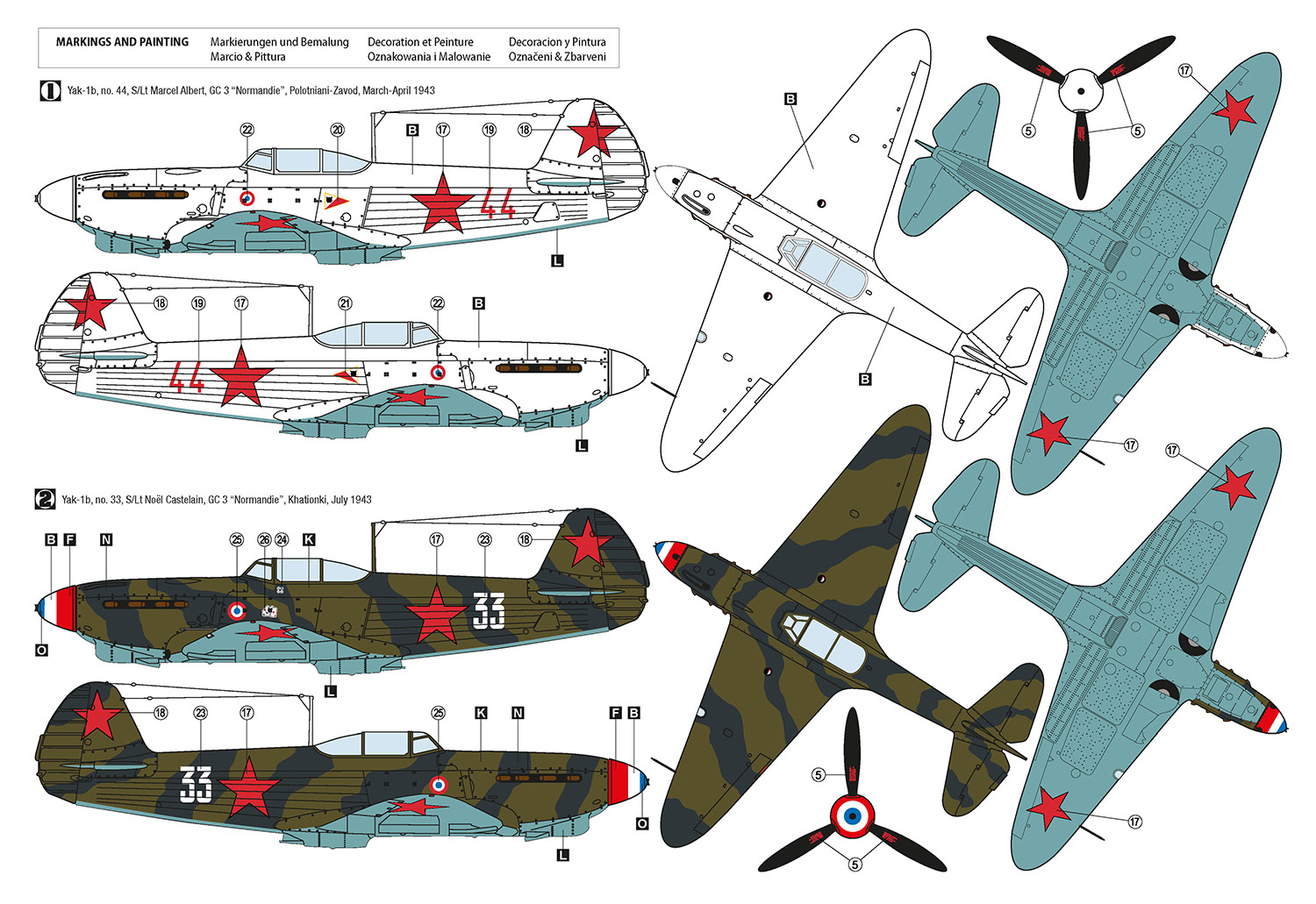 Hobby 2000 1/48 Yakovlev Yak-1b GC 3 "Normandie" 1943 # 48034