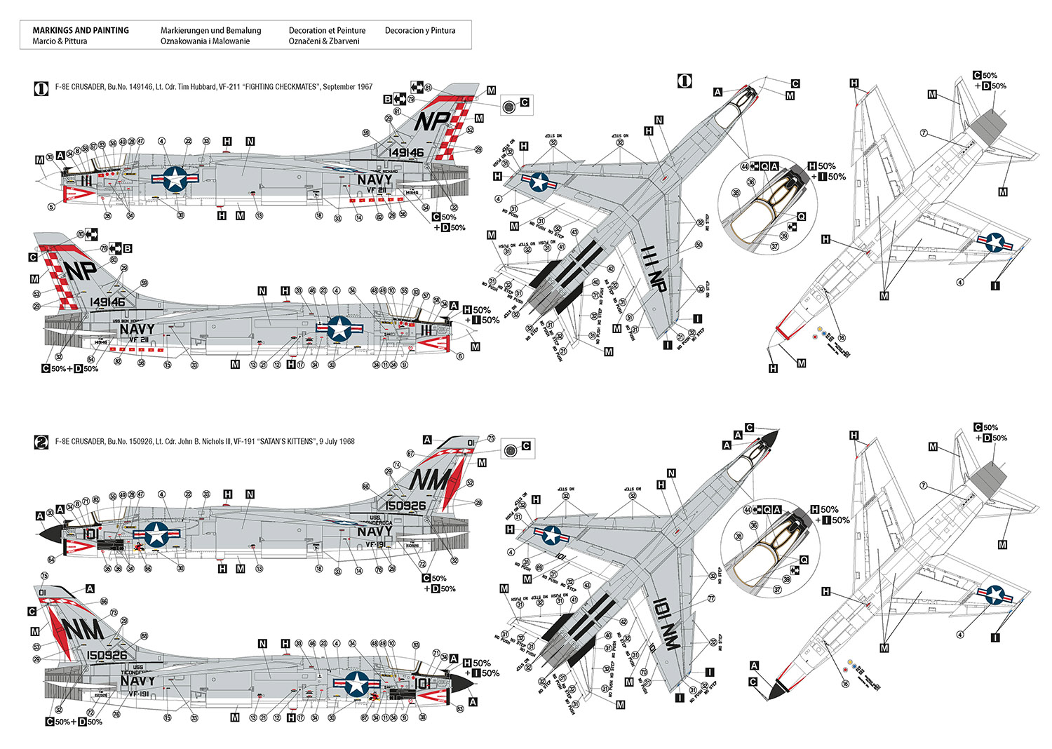 Hobby 2000 1/72 Vought F-8E Crusader "MiG Killers" # 72073