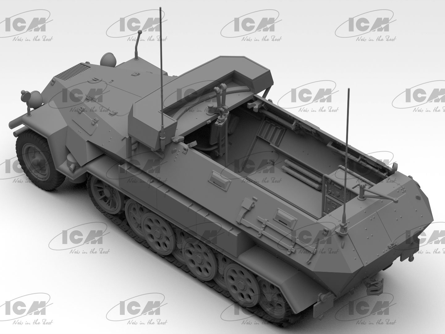 ICM 1/35 'Beobachtungspanzerwagen' Sd.Kfz.251/18 Ausf.A, WWII German Observation Vehicle with Crew # 35105