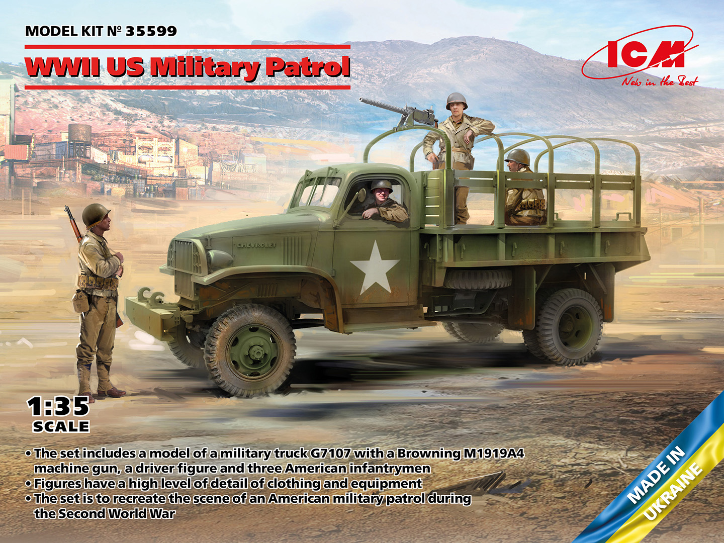 ICM 1/35 WWII US Military Patrol (G7107 with MG M1919A4 # 35599