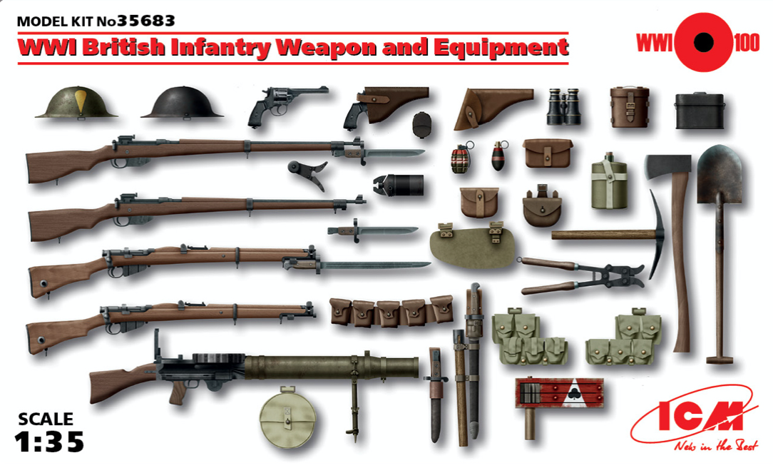 ICM 1/35 WWI British Infantry Weapon and Equipment # 35683