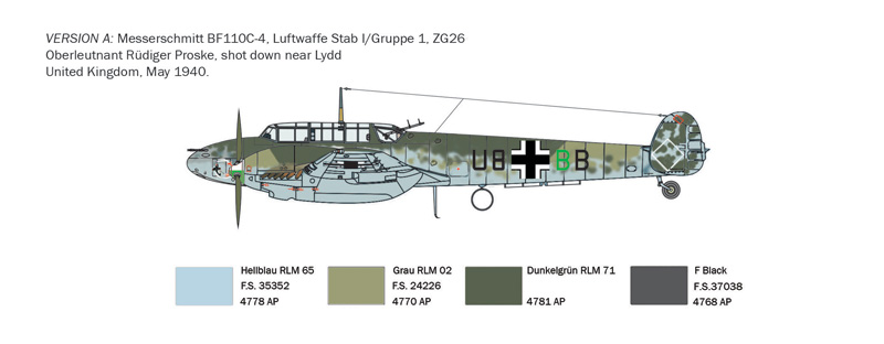 Italeri 1/72 Messerschmitt Bf-110C-3/C-4 Zerstorer # 0049