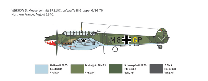 Italeri 1/72 Messerschmitt Bf-110C-3/C-4 Zerstorer # 0049