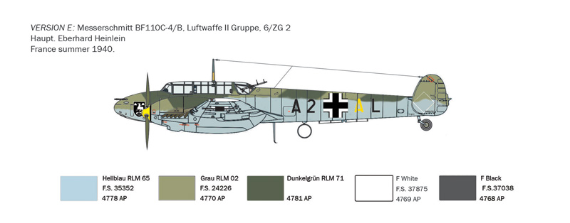 Italeri 1/72 Messerschmitt Bf-110C-3/C-4 Zerstorer # 0049