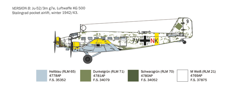 Italeri 1/72 Junkers Ju-52/3m Tante Ju 3M (G5-G9) # 0102