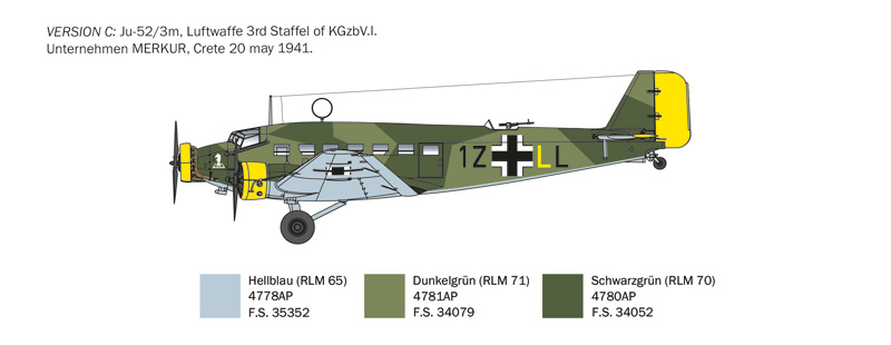 Italeri 1/72 Junkers Ju-52/3m Tante Ju 3M (G5-G9) # 0102