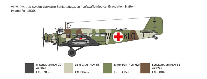 Italeri 1/72 Junkers Ju-52/3m Tante Ju 3M (G5-G9) # 0102