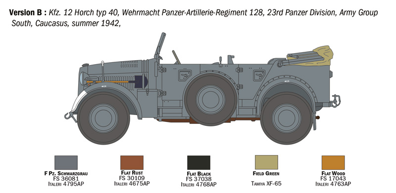 Italeri 1/35 Kfz. 12 Horch 901 typ 40 fruhen Ausf # 6597